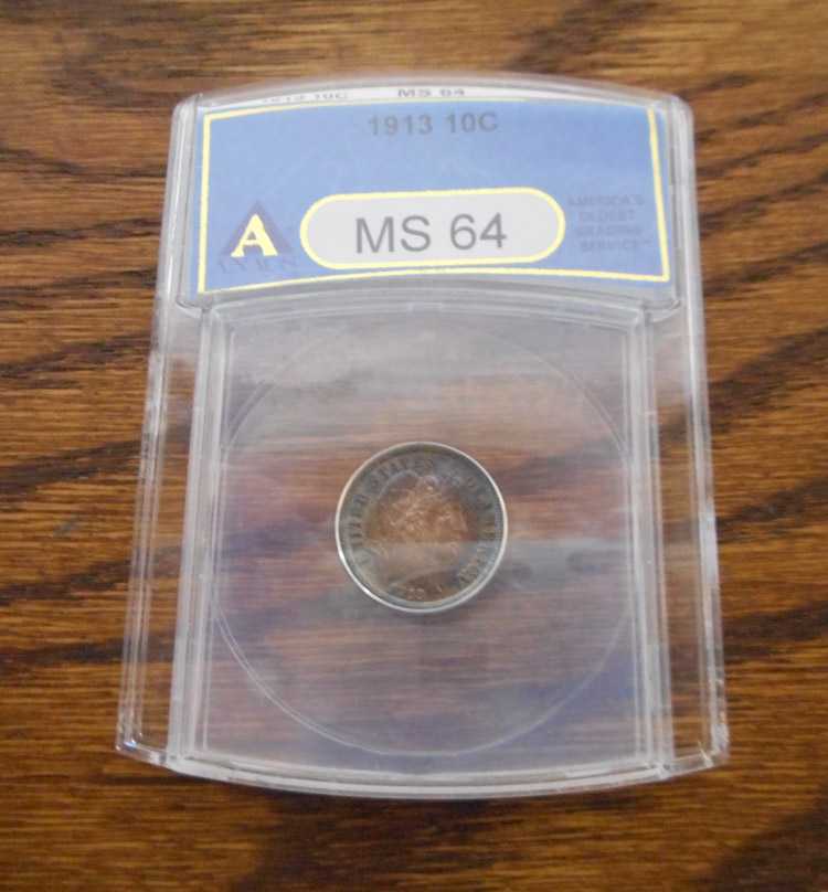 Appraisal: U S SILVER BARBER DIME -P ANACS cased and graded