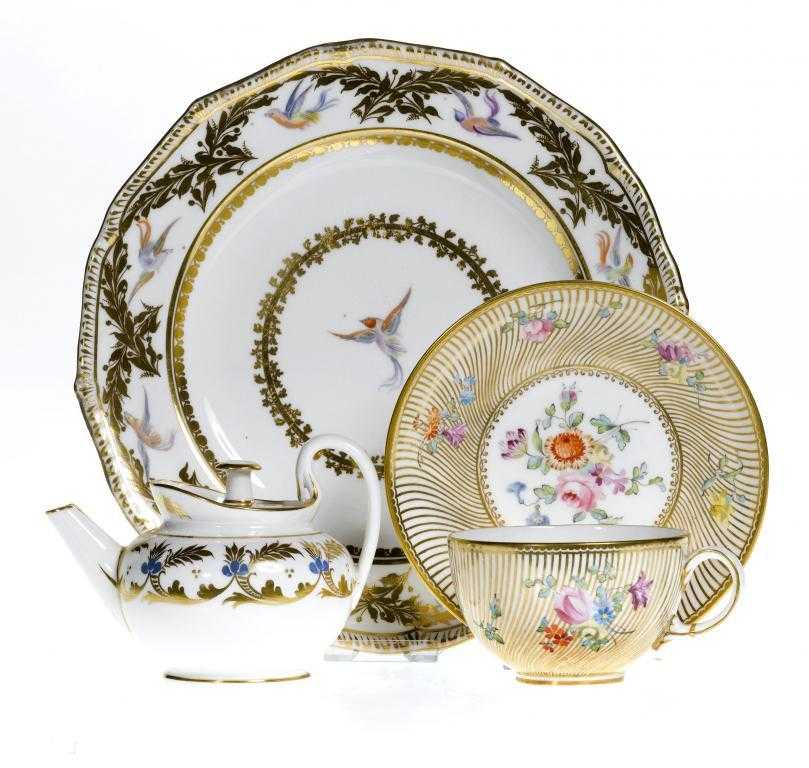 Appraisal: A SAMPSON HANCOCK DESSERT PLATE painted probably by Harry Sampson