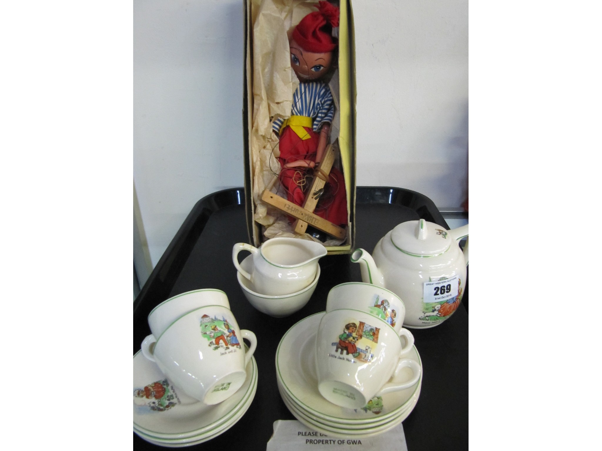 Appraisal: A lot comprising a doll's tea set and a boxed