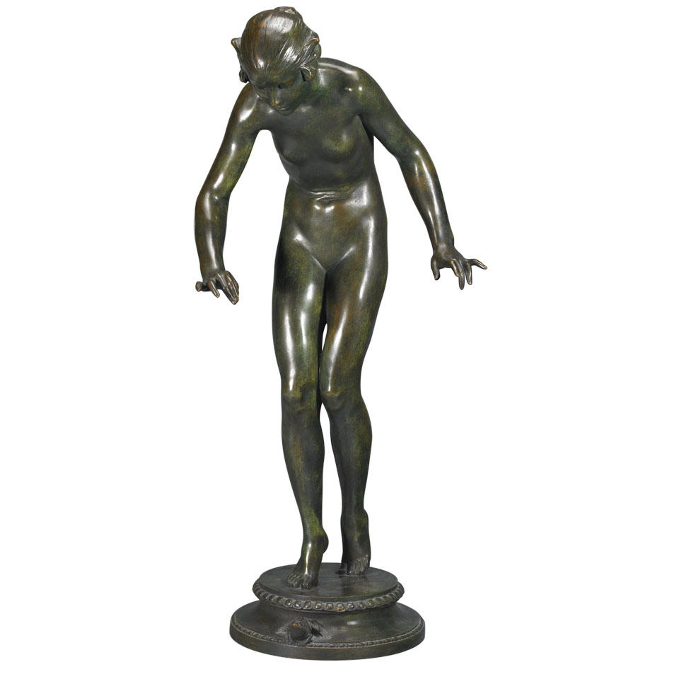 Appraisal: Edward Francis McCartan American - NYMPH AND FROG patinated bronze