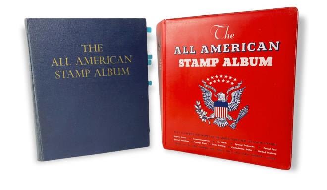 Appraisal: All American Stamp Albums Mostly Mint StampsAnd Unused Pre Stamped