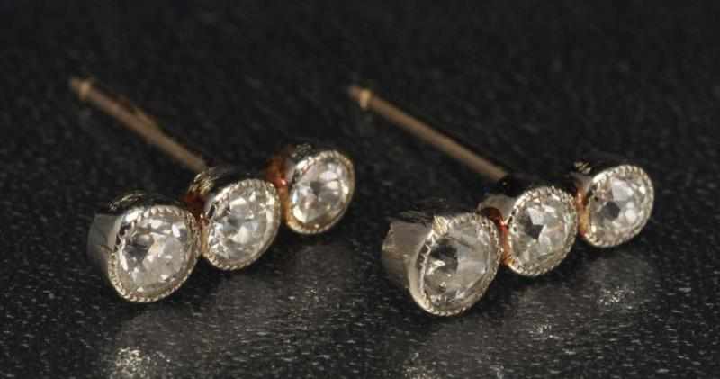 Appraisal: Pair of K W Gold Diamond Earrings Description Diamonds ctw