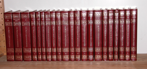 Appraisal: Set of Faux Leather-bound World Book Encyclopedias Unknown various Books