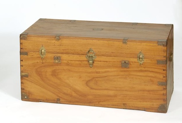 Appraisal: CHINESE BRASS-BOUND CAMPHOR WOOD CHEST th CenturySome hardware of a