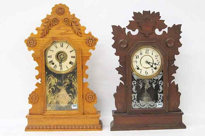 Appraisal: TWO VICTORIAN GILBERT KITCHEN CLOCKS William L Gilbert Clock Co