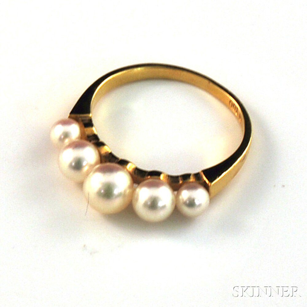 Appraisal: Mikimoto kt Gold and Pearl Ring the band set with