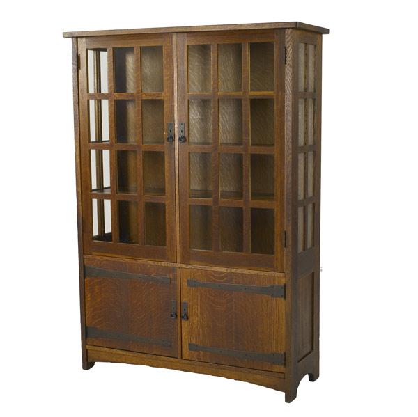 Appraisal: L J G STICKLEY Two-door china cabinet no with lower