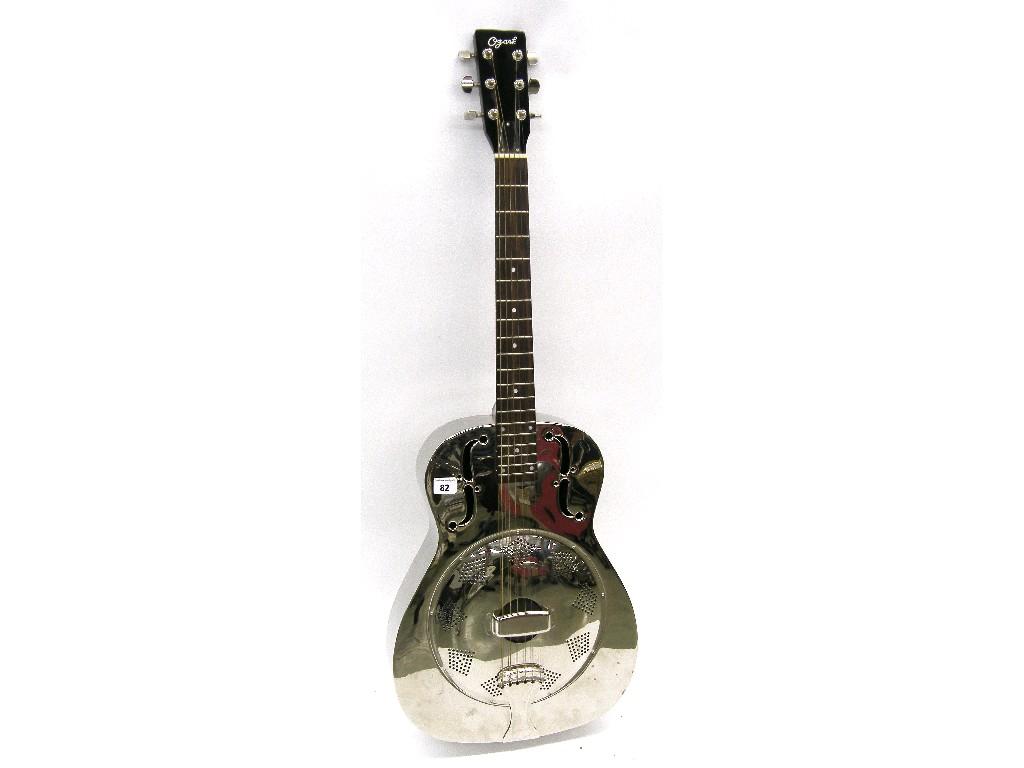 Appraisal: Ozark resonator guitar the nineteen fret rosewood fingerboard with dot