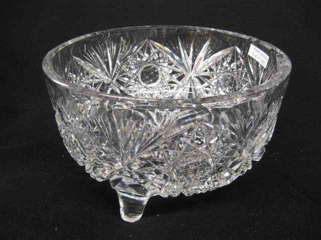 Appraisal: Cut Glass Footed Bowl starburst ray design '' brilliant period