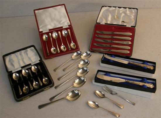 Appraisal: Set of six modern silver teaspoons similar set set of