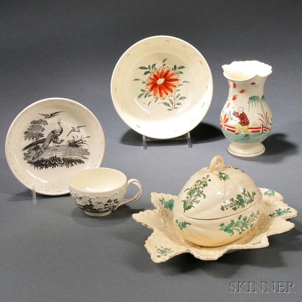 Appraisal: Four Staffordshire Cream-colored Earthenware Items England late th century a