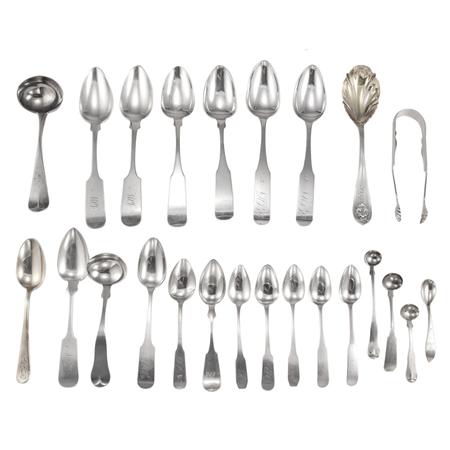 Appraisal: Group of Coin Silver Flatware Articles Estimate -