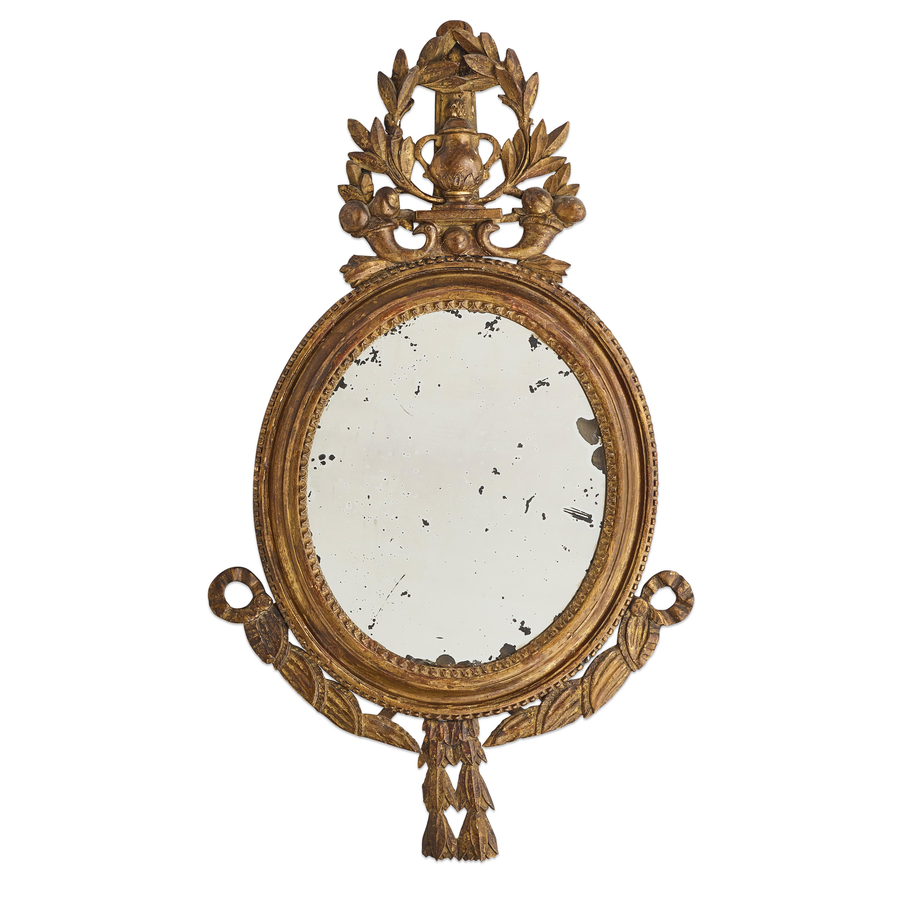 Appraisal: A LOUIS XVI GILTWOOD MIRROR height in cm width in