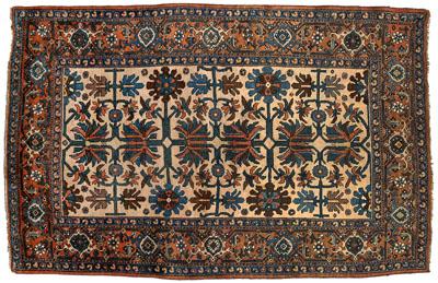 Appraisal: Bijar rug repeating floral and linear designs on ivory field