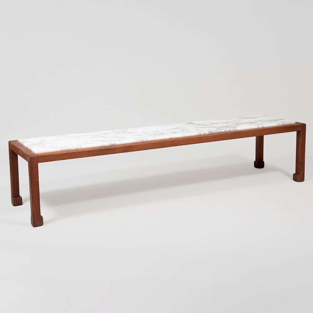 Appraisal: Vladimir Kagan Teak and Marble Low Table Fitted with a