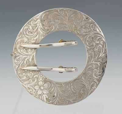 Appraisal: A Ladies' Sterling Silver Buckle Brooch Sterling silver brooch in