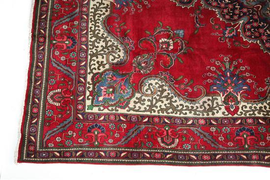 Appraisal: ORIENTAL ROOMSIZE RUG Maroon field with central medallion and floral