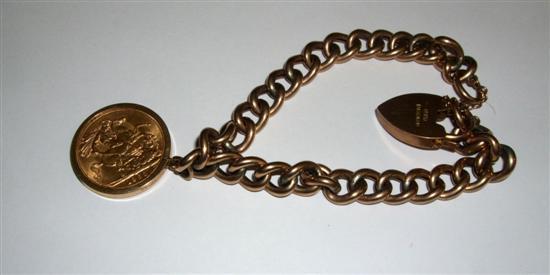 Appraisal: Modern gold sovereign on ct gold chain