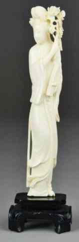 Appraisal: Chinese Carved Ivory Figure of a LadyNicely carved ivory figure