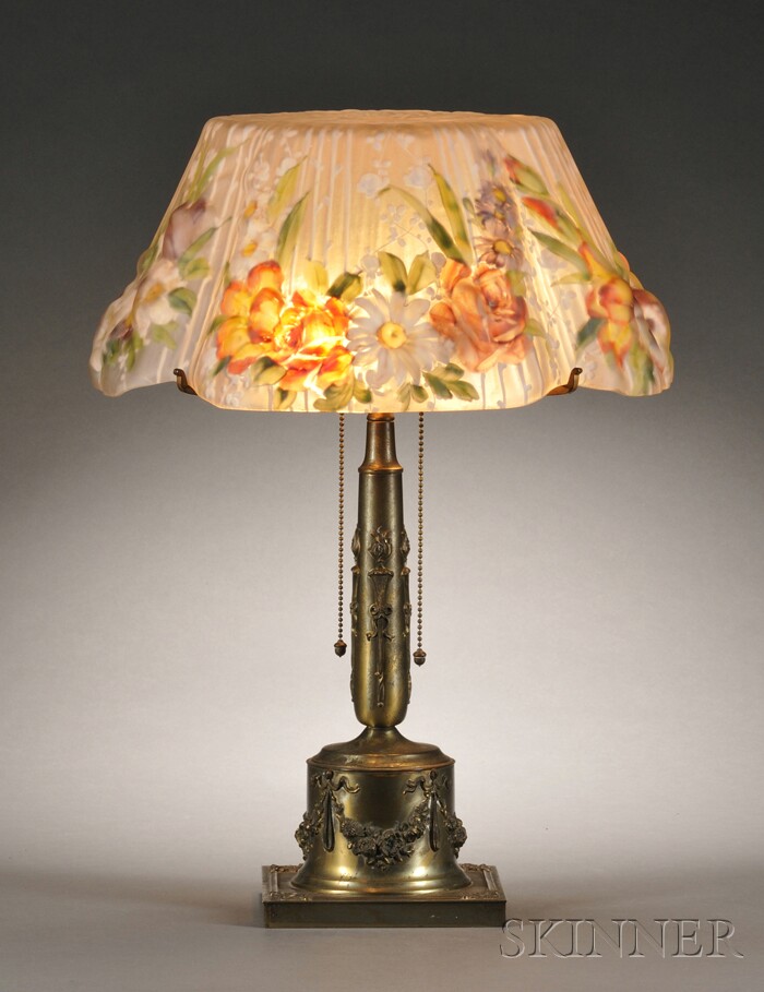 Appraisal: Pairpoint Puffy Table Lamp Glass and gilt metal Pairpoint Corporation