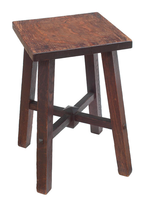 Appraisal: Stickley Brothers tabouret square top over four flared legs with