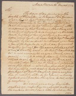 Appraisal: ORIGINAL GEORGE WASHINGTON SIGNED LETTER A GEORGE WASHINGTON SIGNED LETTER