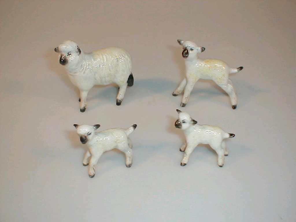 Appraisal: A Beswick sheep lamb and two small lambs