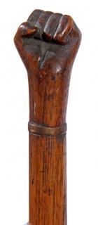 Appraisal: Fist Folk-Art Cane Ca A carved single clinched fist with