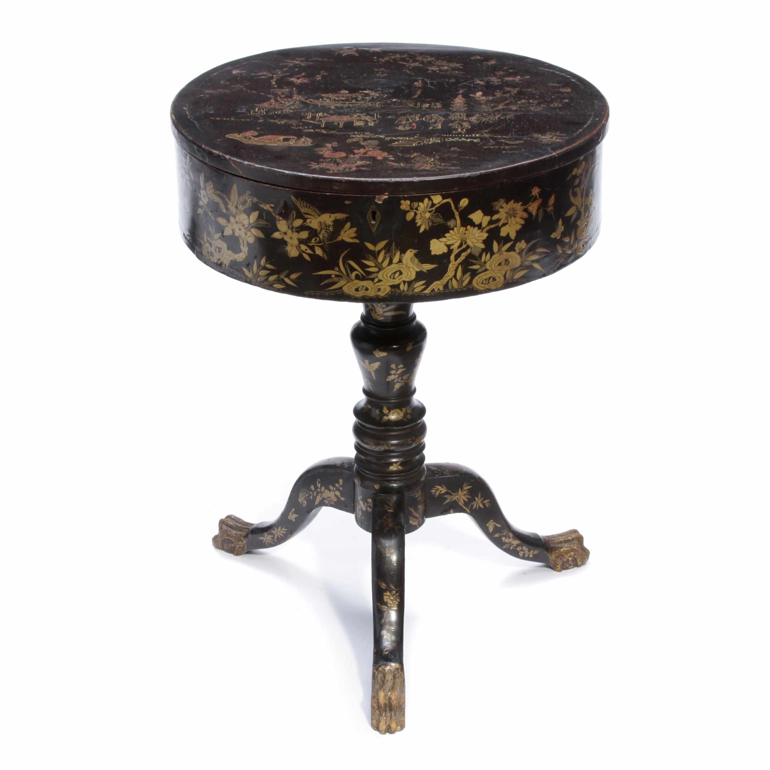 Appraisal: A Chinese Export parcel gilt black lacquer work table height