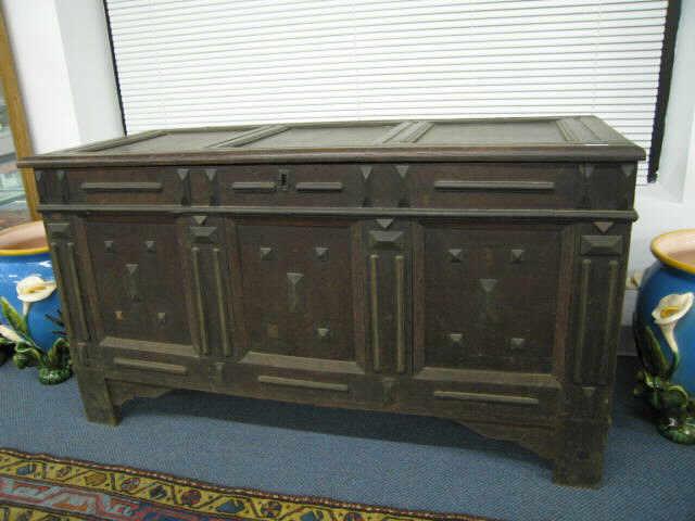 Appraisal: th Century Blanket Chest English oak tall wide deep handmade