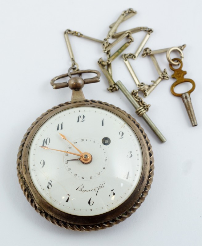 Appraisal: Silver cased OF pocket watch signed Breguet et Fils on