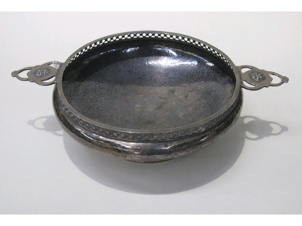 Appraisal: Arts Crafts hammered silver bowl by Connell Cheapside oz Birmingham