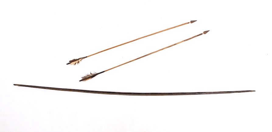 Appraisal: Native American Long Bow Arrows For bidding in this lot