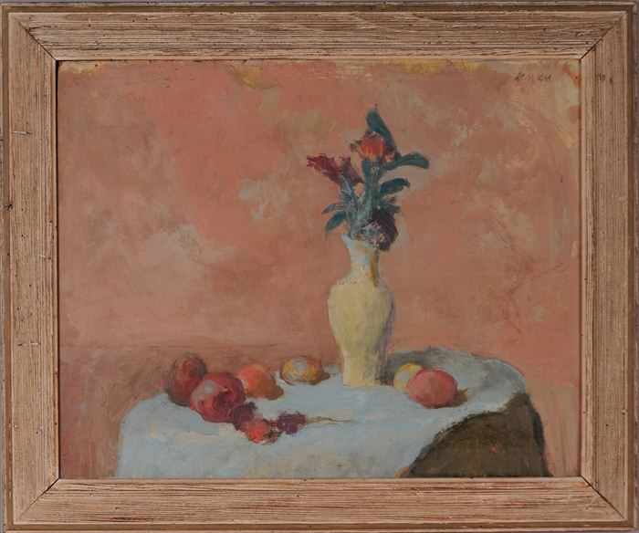 Appraisal: EARL KERKAM - STILL LIFE WITH FLOWERS AND FRUIT Oil