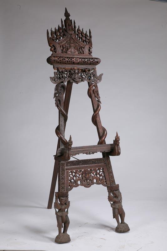 Appraisal: ASIAN CARVED EASEL Probably Indonesia late th-early th century hardwood