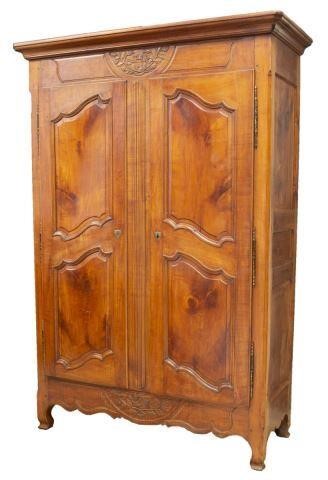 Appraisal: French Provincial Louis XV style fruitwood armoire late th c