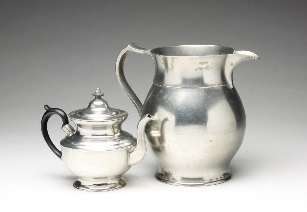 Appraisal: TWO PEWTER PIECES BY THOMAS DANFORTH BOARDMAN Hartford Connecticut -