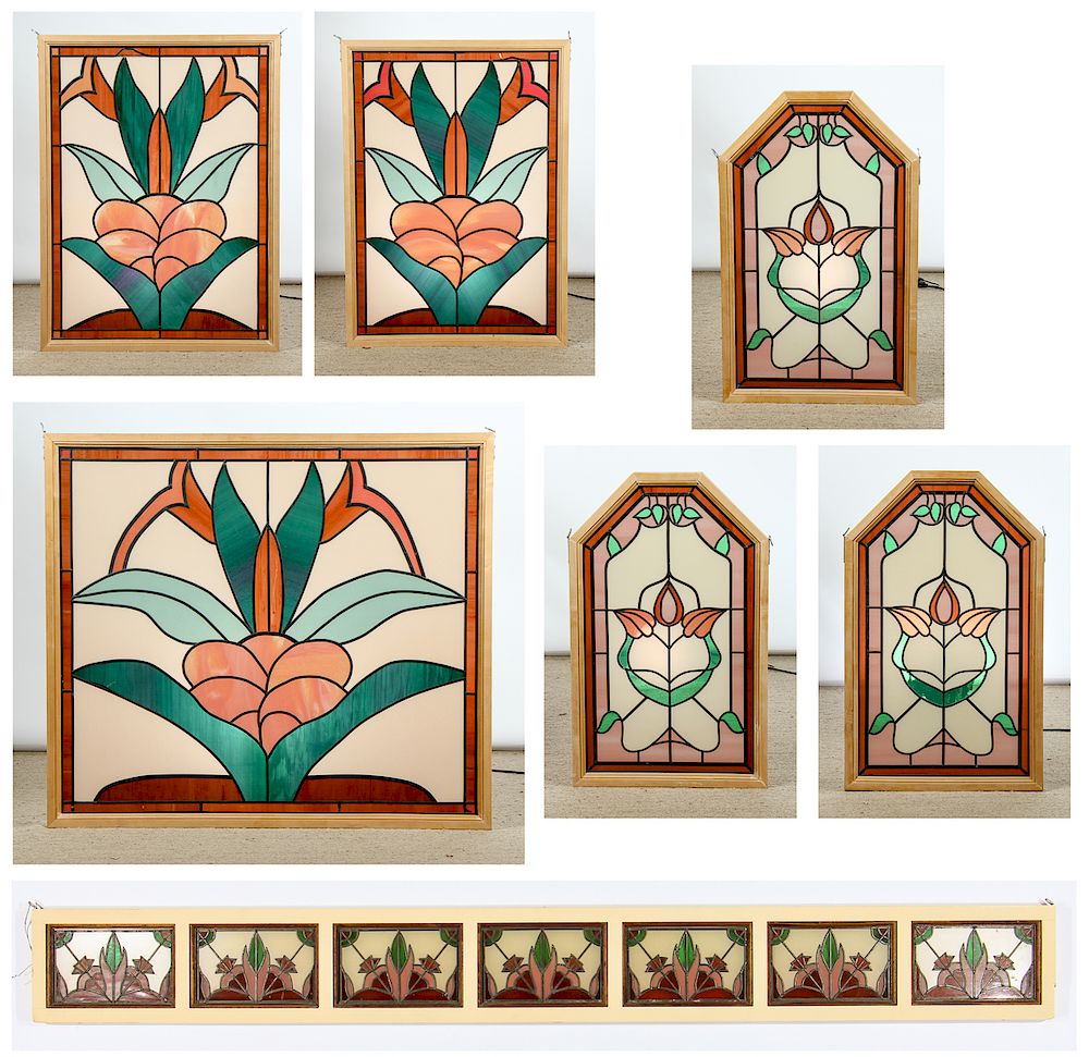 Appraisal: Estate Grouping of Stained Glass pc Estate Grouping of Stained