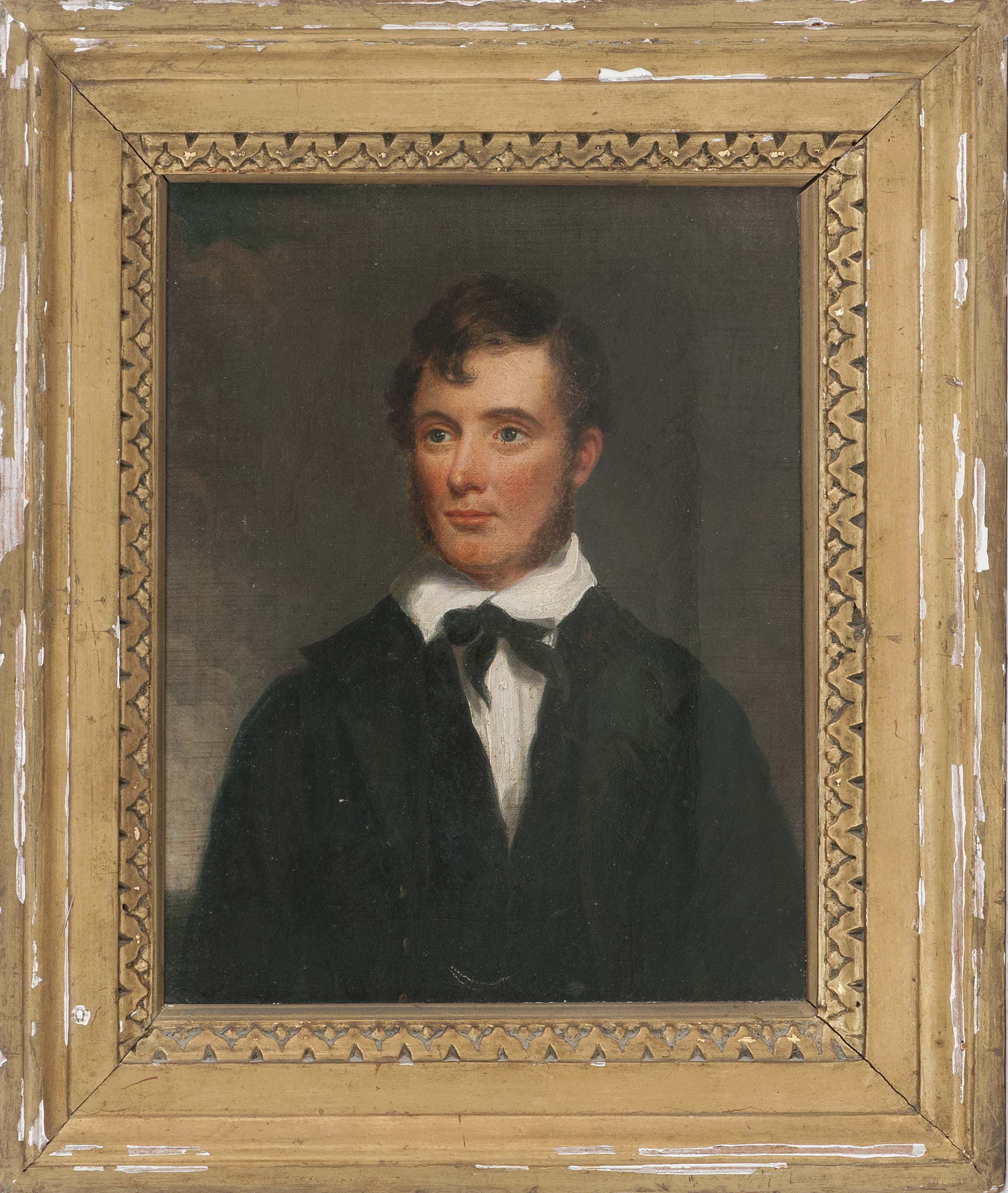 Appraisal: AMERICAN SCHOOL th CenturyPortrait of a young man Identified verso