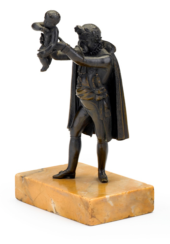 Appraisal: French bronze figure of Napoleon th century Dark brown patina