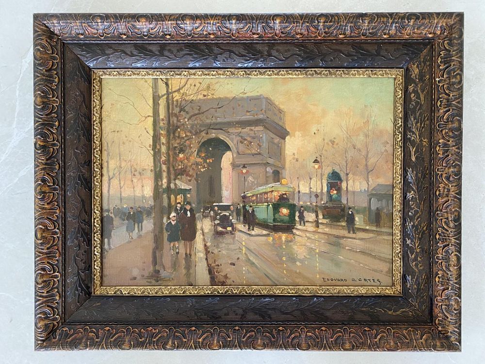 Appraisal: EDOUARD CORTES FRENCH - STREET SCENE OIL After Edouard Leon