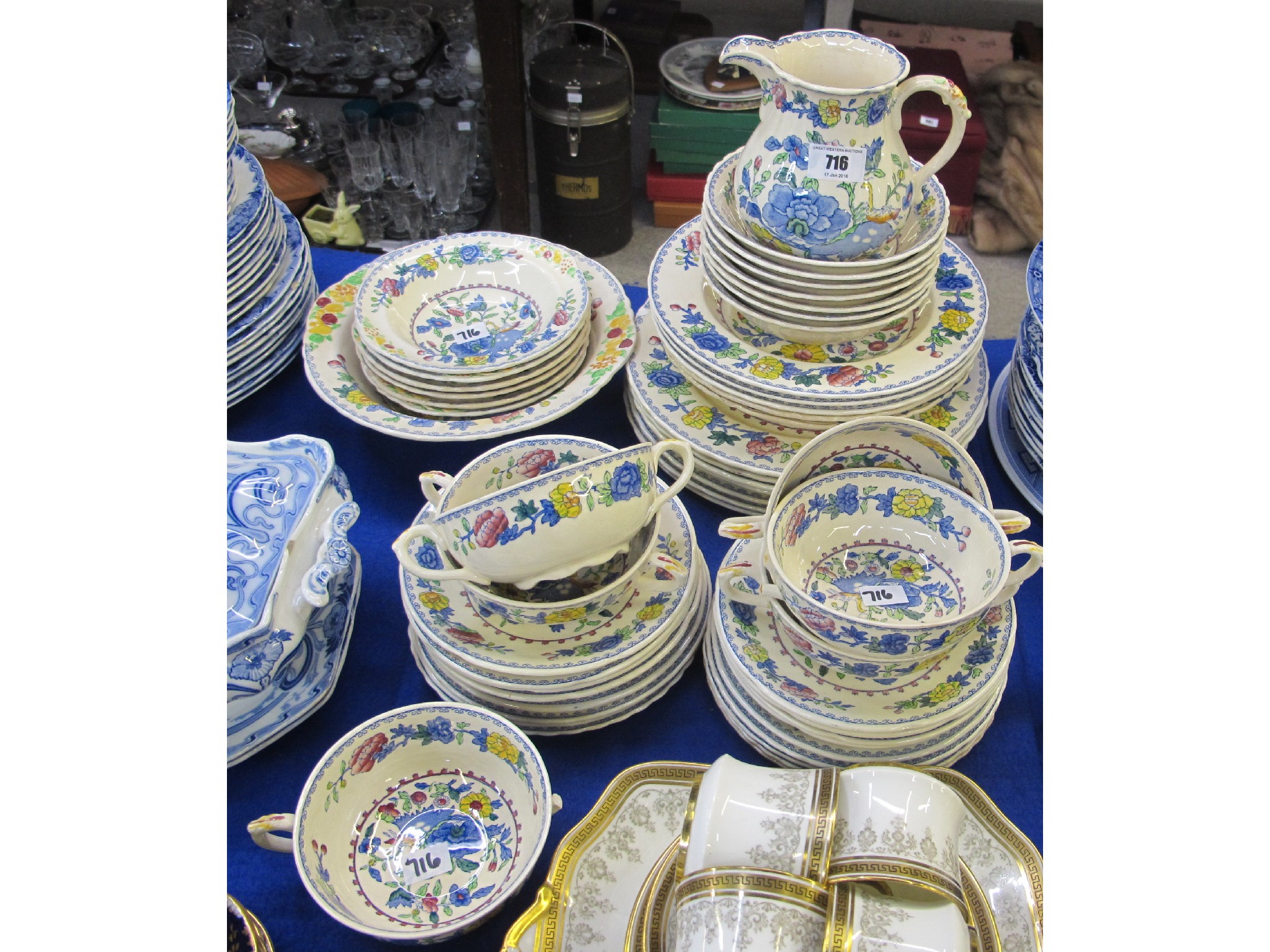 Appraisal: Group of Mason's Ironstone Regency pattern dinnerware