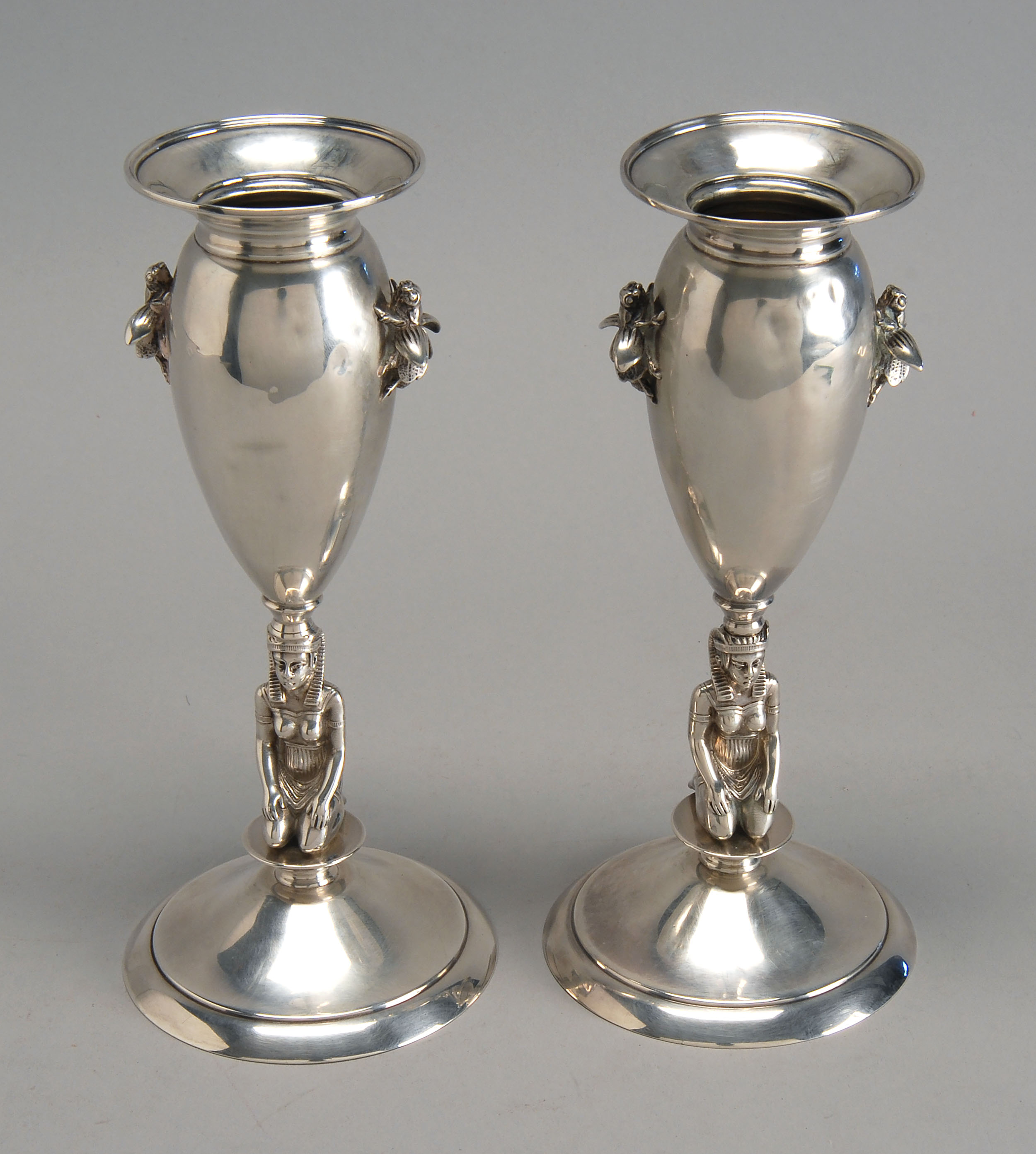 Appraisal: PAIR OF STERLING SILVER VASES BY BALL BLACK CO OF