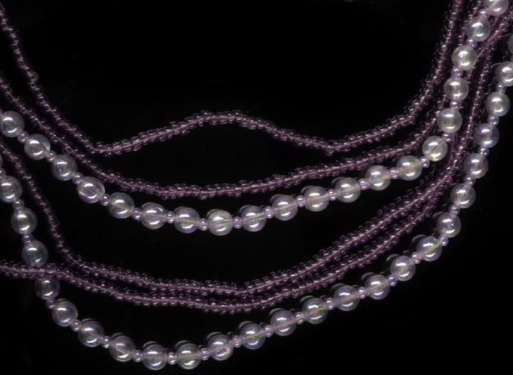 Appraisal: Miriam Haskell Amethyst and Opaline Bead Necklace ca composed of