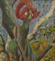 Appraisal: Wald Grondahl Danish th Century Red squirrel and birds Oil