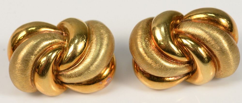 Appraisal: Tiffany Company Karat Gold Ear Clips in original Tiffany Company