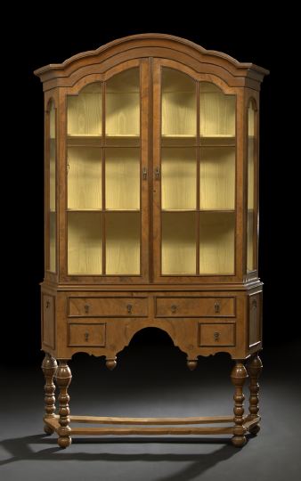 Appraisal: Dutch Walnut Display Cabinet early th century the molded and