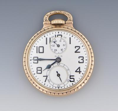 Appraisal: Elgin Railroad Pocket Watch American ca k gold-filled case BW