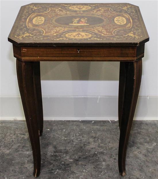 Appraisal: Sale Lot A Continental Marquetry Decorated Musical Side Table th