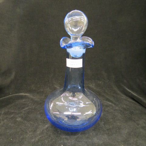 Appraisal: Blue Art Glass Decanter excellent